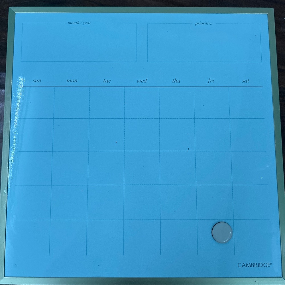Cambridge Erasable Calendar